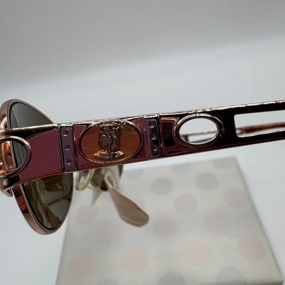Charme Mod.7553 Brown and Rose Gold Italian Made Luxury Sunnies 80's Deadstock